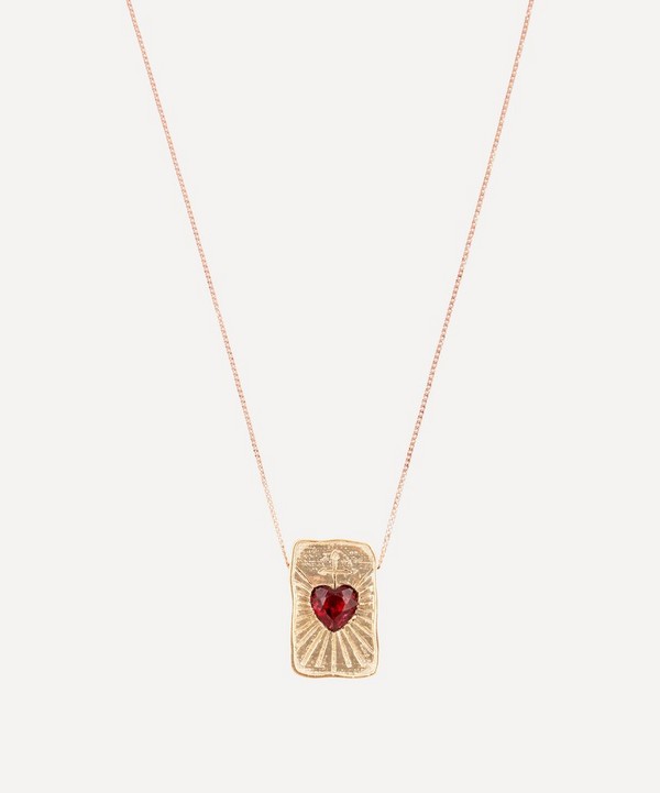 Pascale Monvoisin - 9ct Rose Gold L'Amour Garnet Heart Pendant Necklace image number null