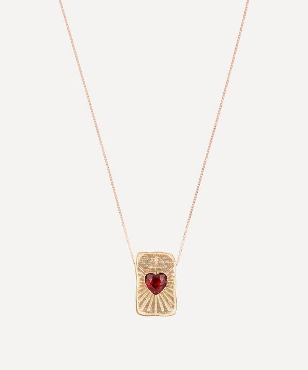 Pascale Monvoisin - 9ct Rose Gold L'Amour Garnet Heart Pendant Necklace