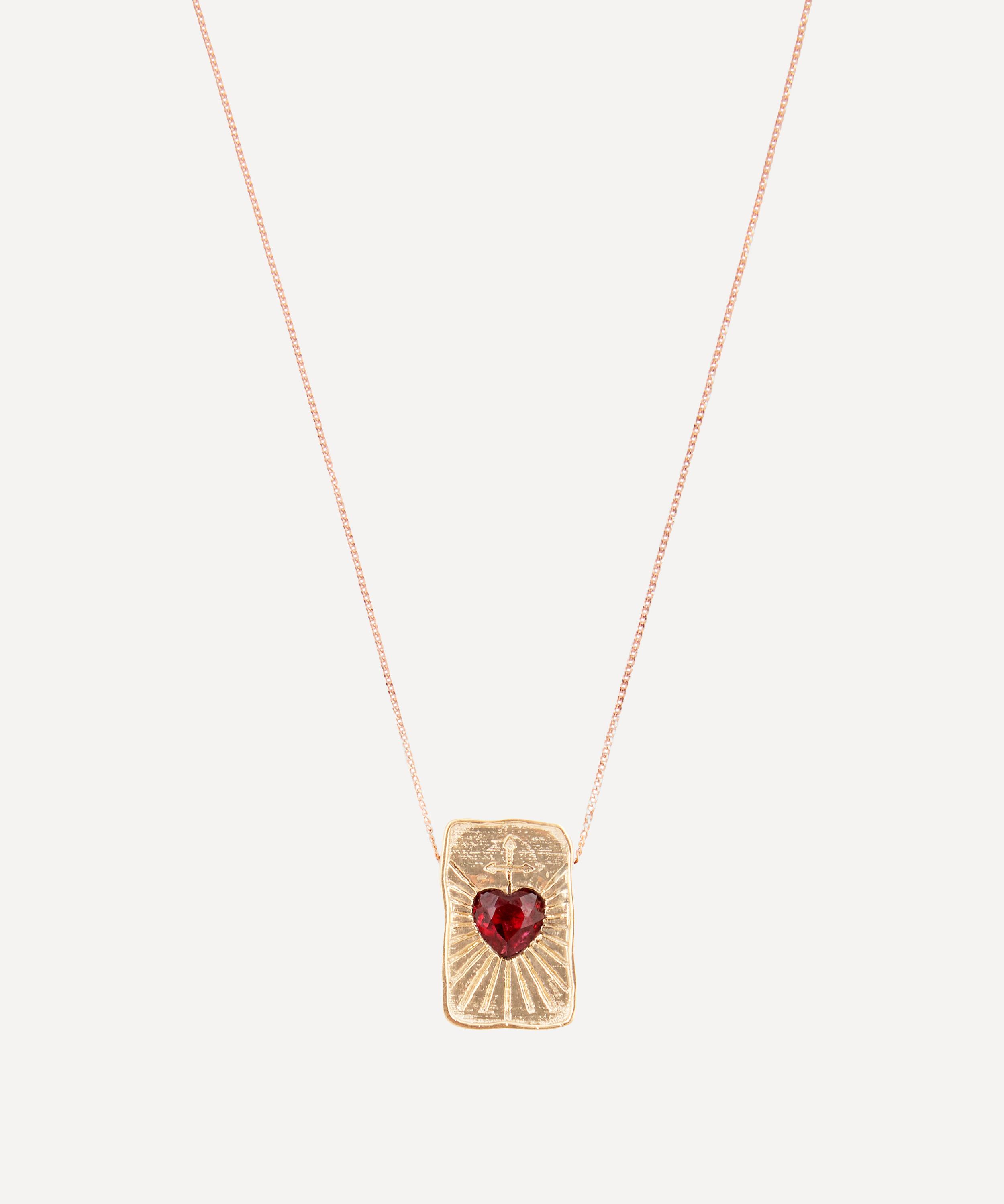 Pascale Monvoisin - 9ct Rose Gold L'Amour Garnet Heart Pendant Necklace image number 0