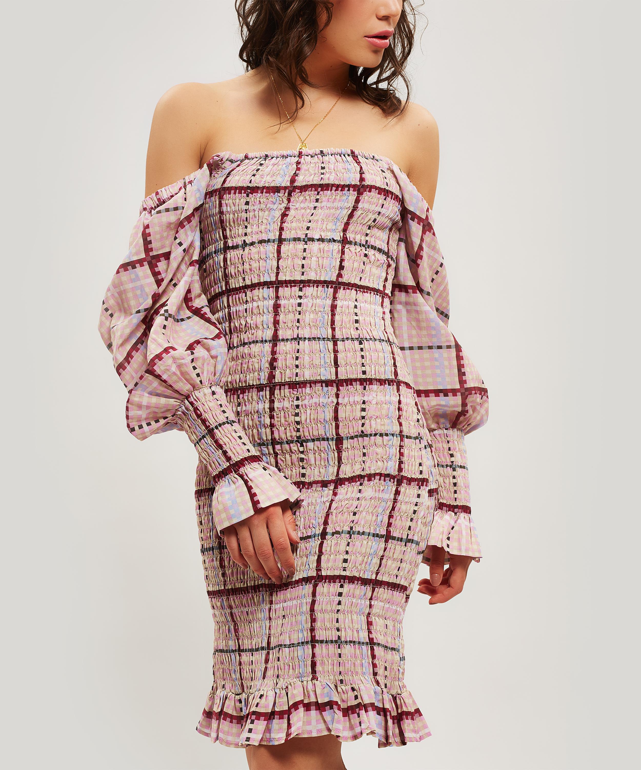 ganni one shoulder dress