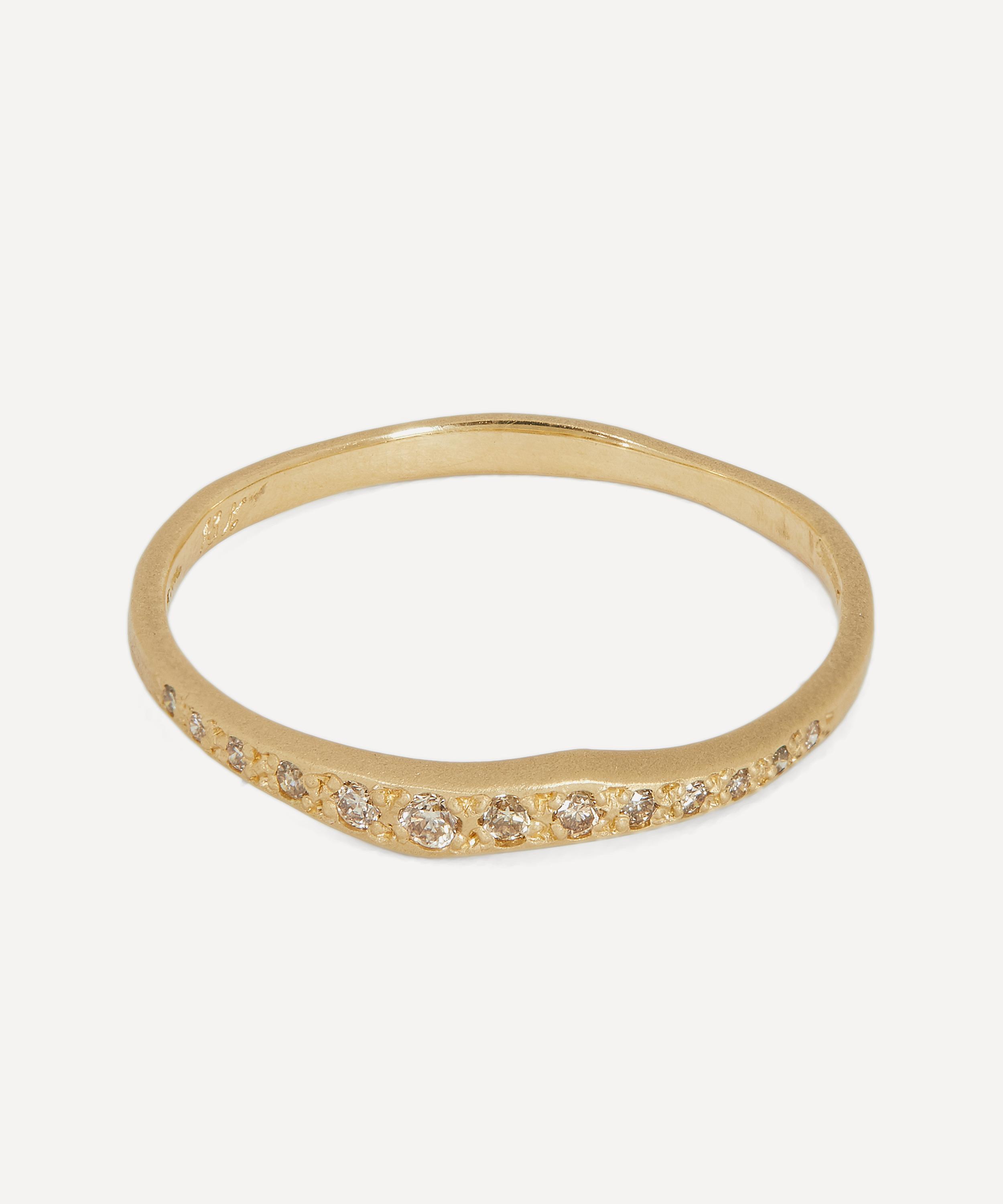 Satomi Kawakita 18ct Gold Brown Diamond Ripple HalfEternity Band Ring