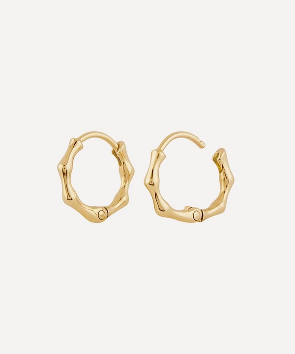 Dinny Hall - 9ct Gold Bamboo Mini Hoop Earrings image number null