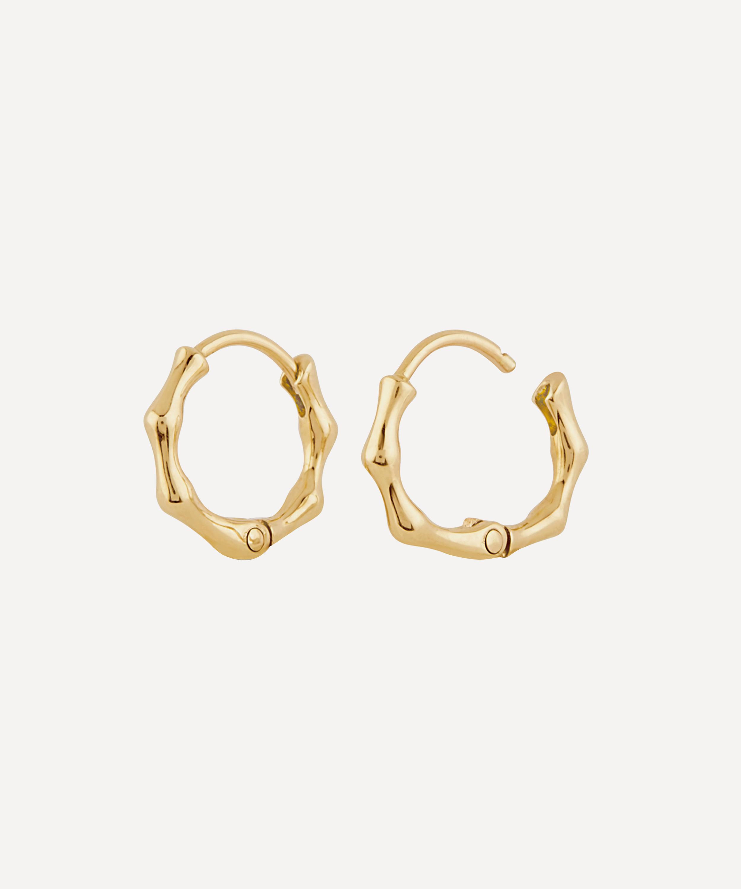 Dinny Hall - 9ct Gold Bamboo Mini Hoop Earrings