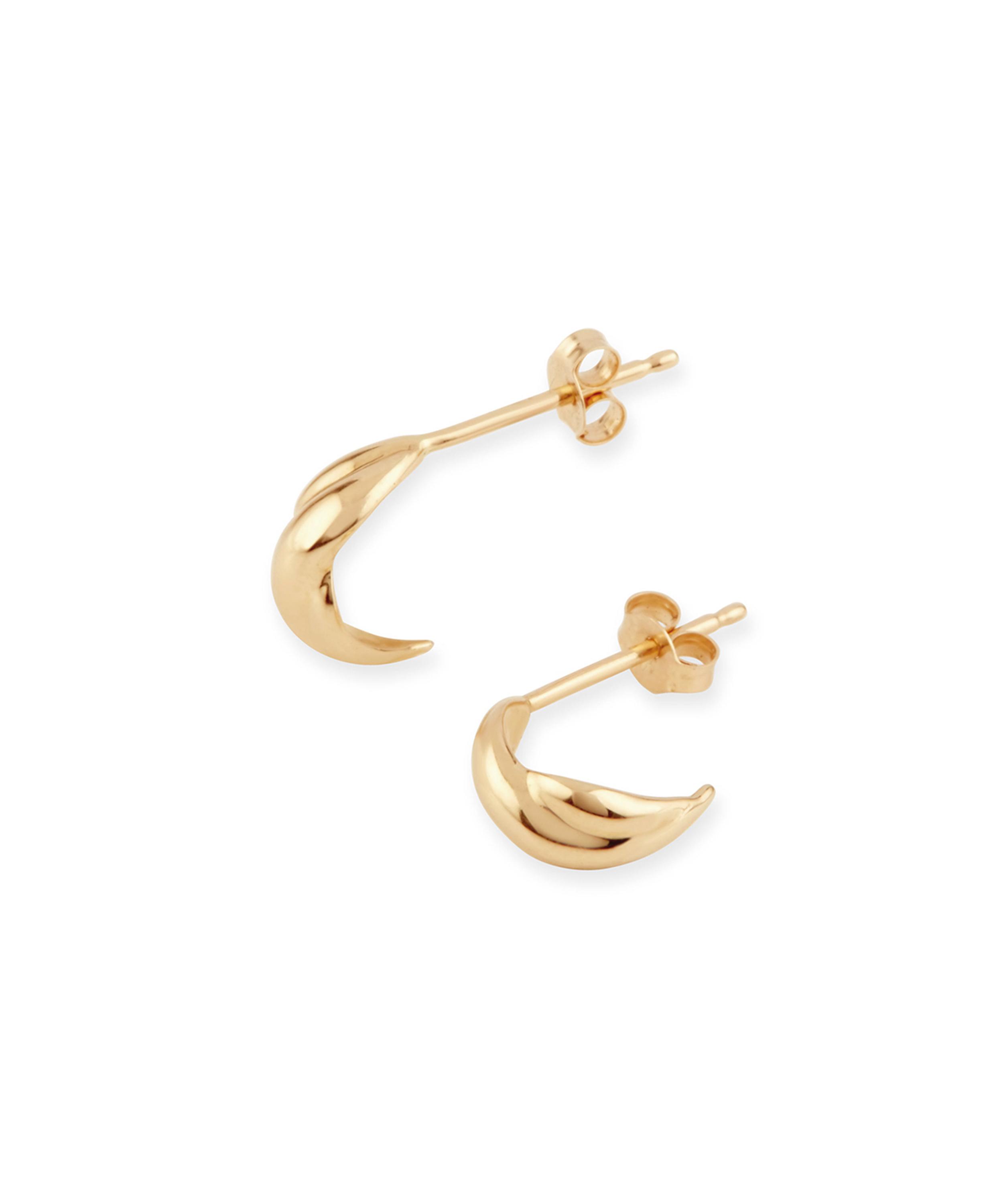 Dinny Hall - 10ct Gold Twist Micro Hoop Earrings image number 2