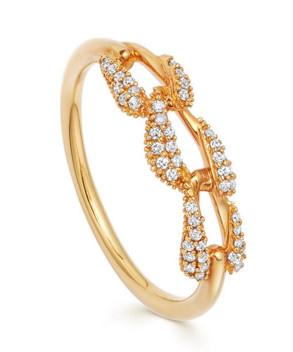 Astley Clarke Gold Mini Vela Diamond Ring