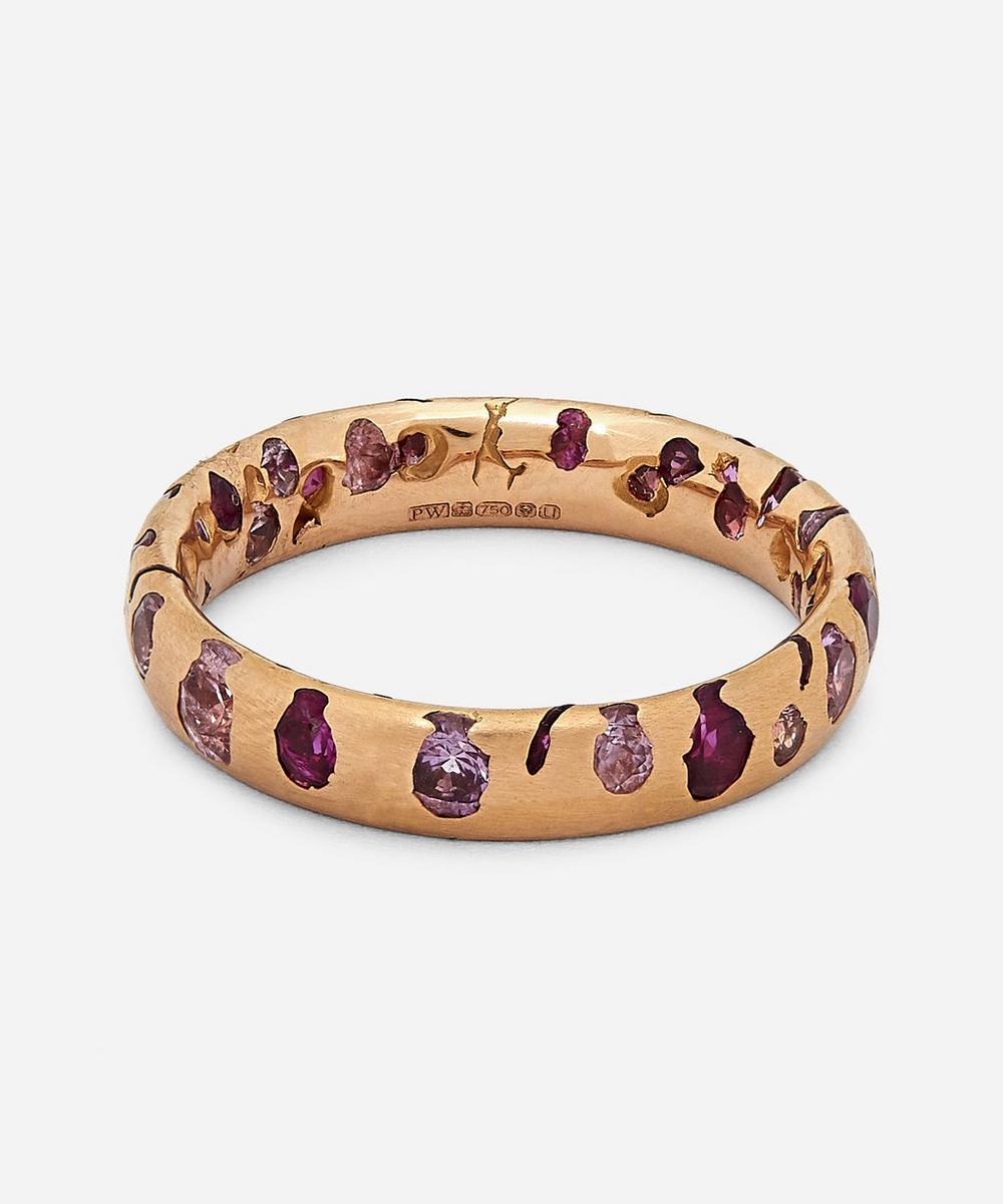 POLLY WALES ROSE GOLD PINK SAPPHIRE CONFETTI RING,000624653