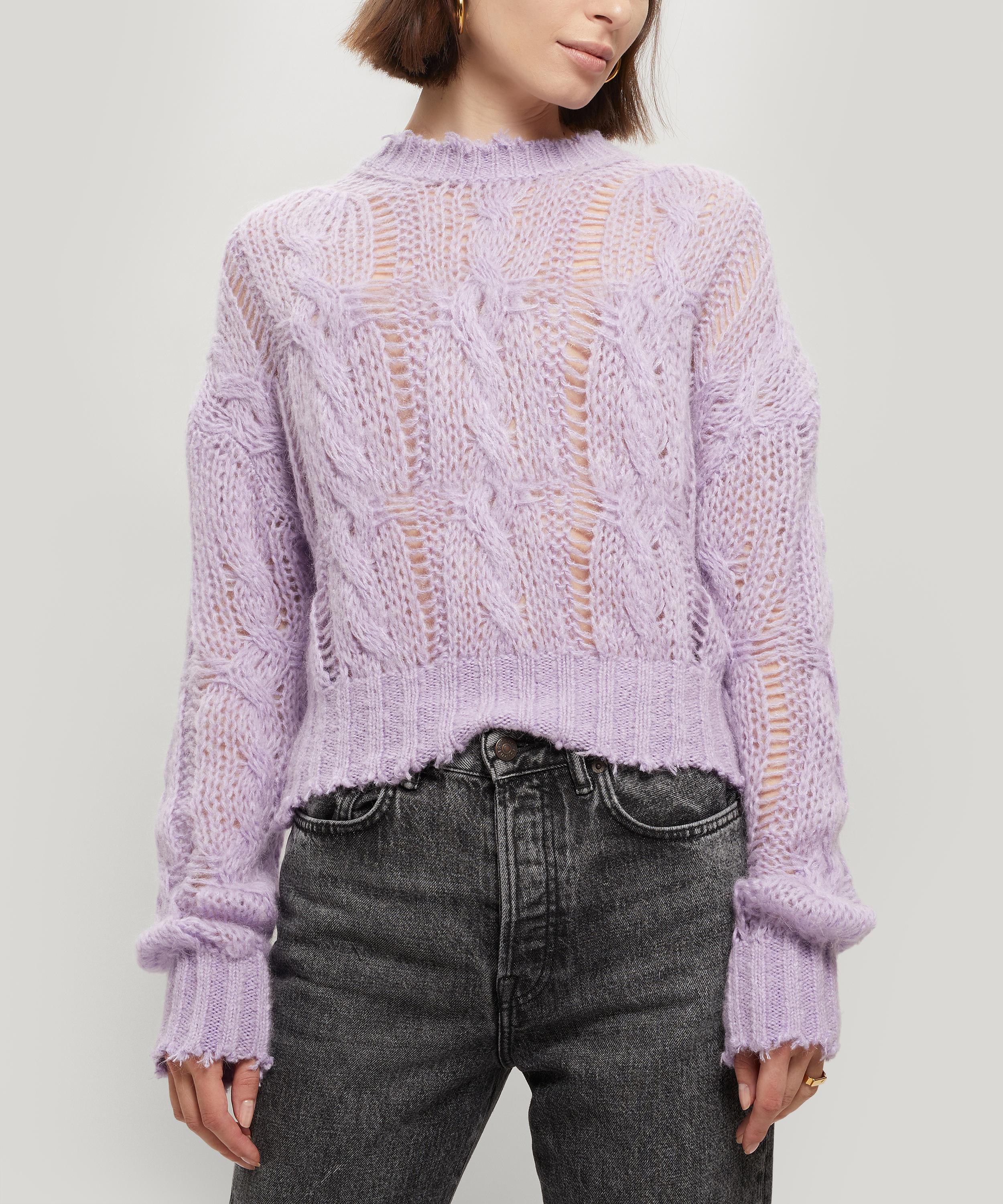 acne frayed cable knit sweater