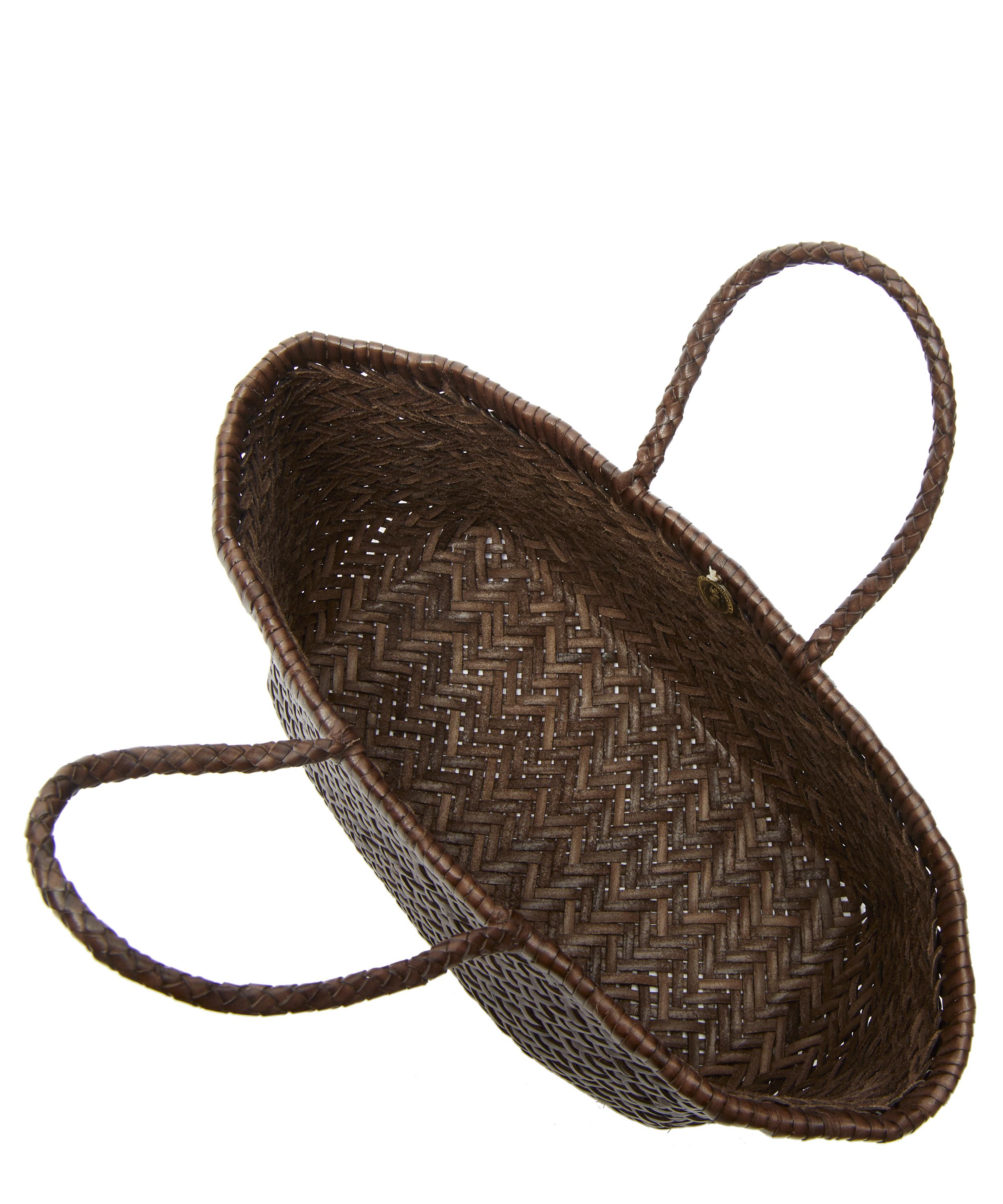 Dragon Diffusion - Bamboo Triple Jump Small Woven Leather Tote Bag image number 5