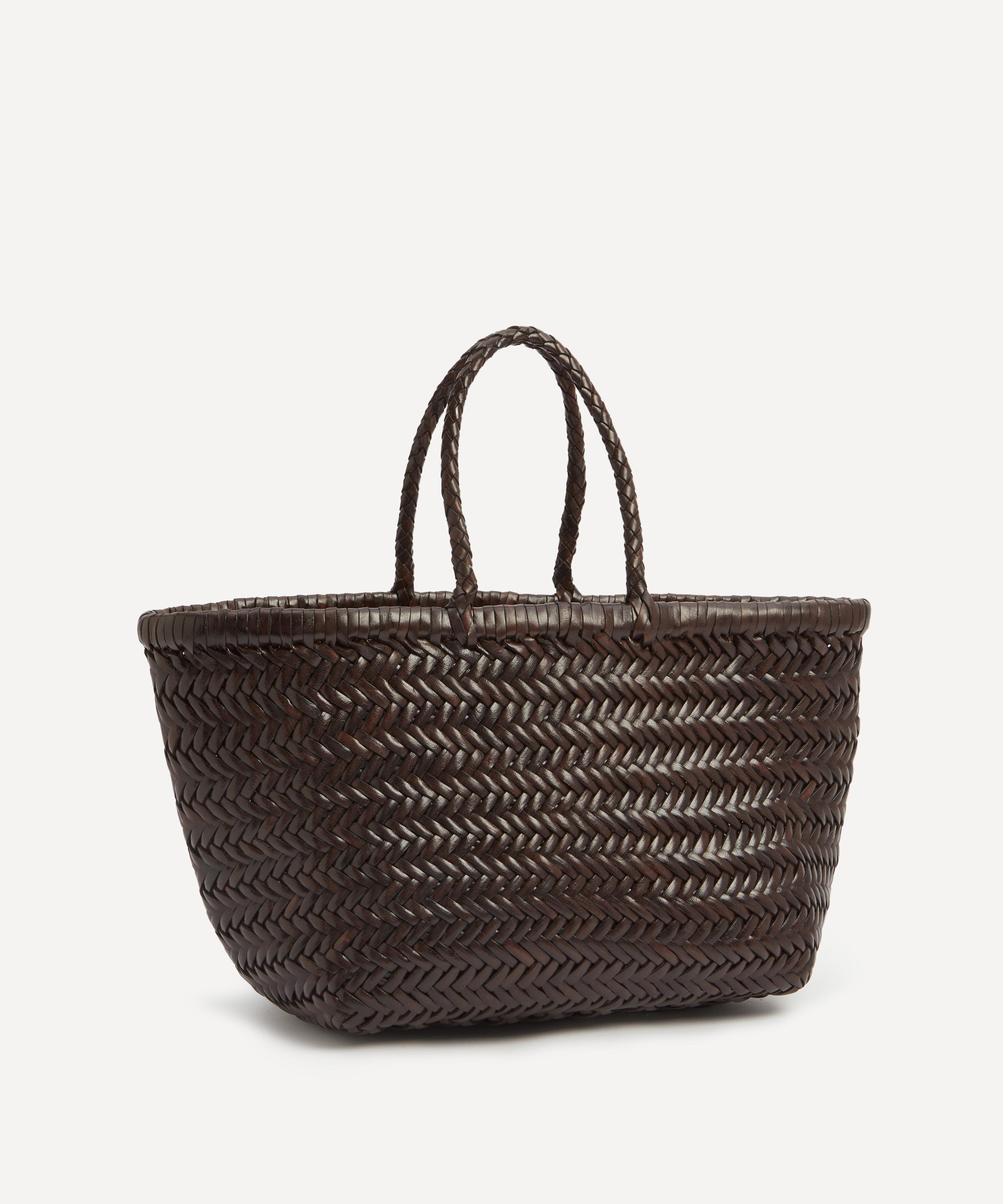 Dragon Diffusion - Bamboo Triple Jump Small Woven Leather Tote Bag image number 