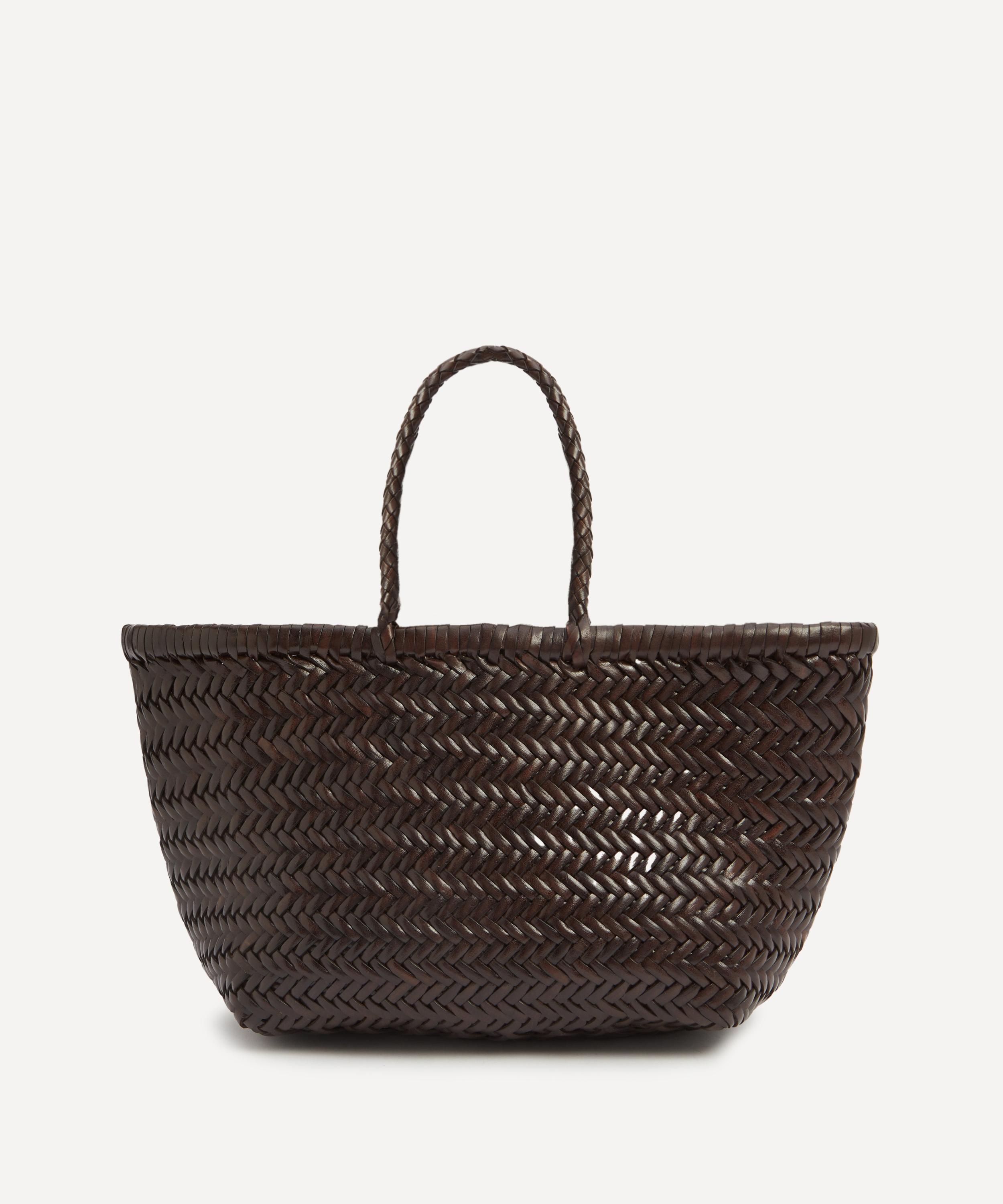 Dragon Diffusion - Bamboo Triple Jump Small Woven Leather Tote Bag image number 