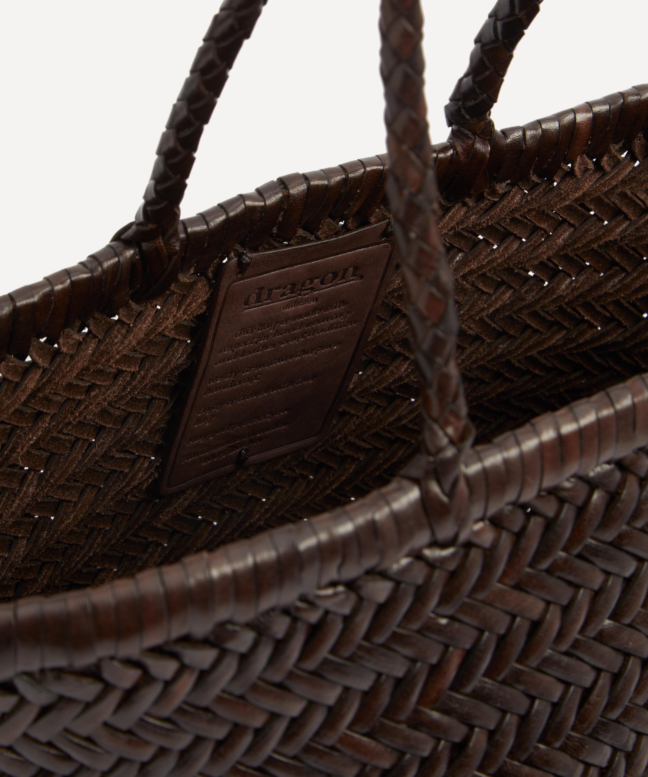 Dragon Diffusion - Bamboo Triple Jump Small Woven Leather Tote Bag image number 