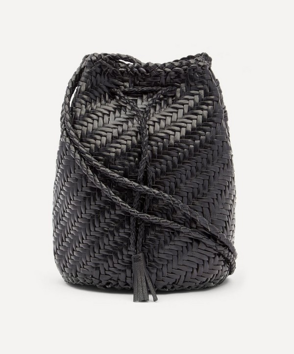 Dragon Diffusion - Pom Pom Double Jump Woven Leather Cross-Body Bag