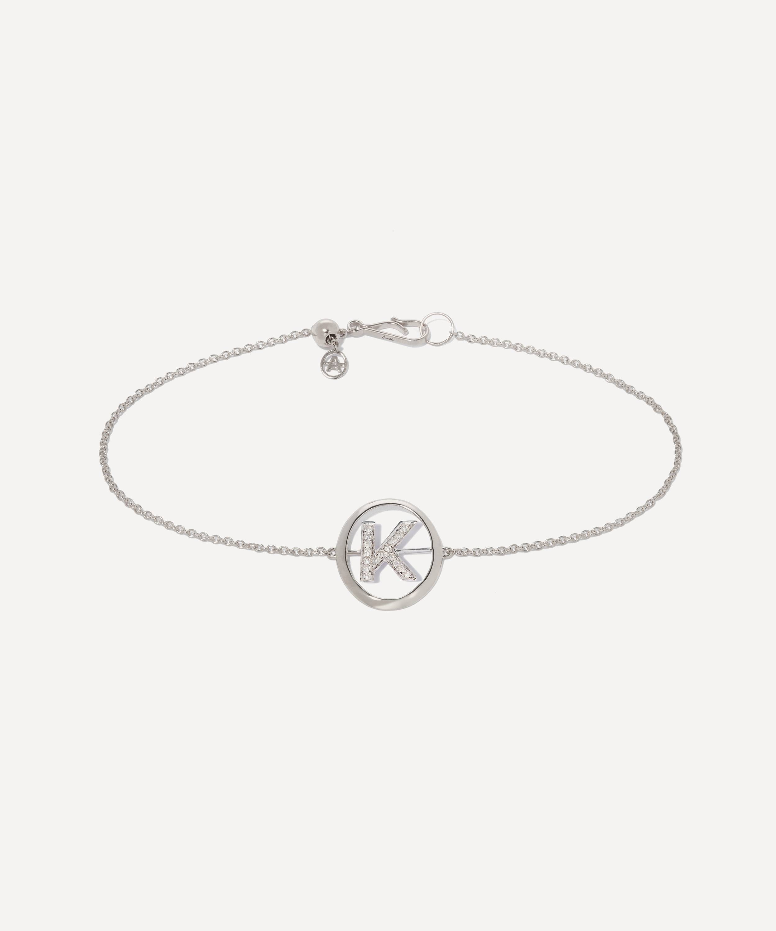 Annoushka 18kt Yellow Gold Diamond Initial K Bracelet - 18ct Yellow Gold