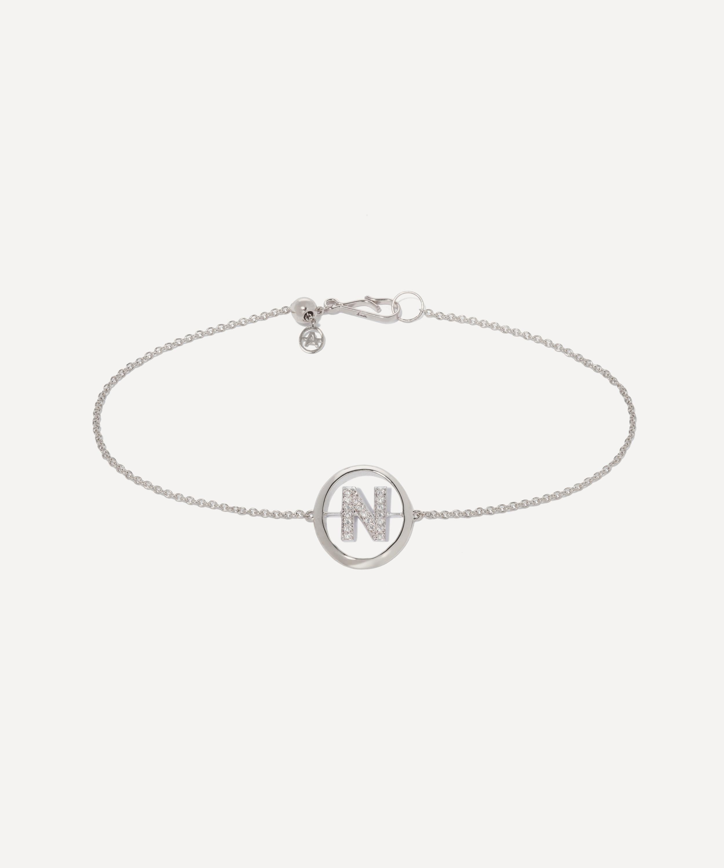 Annoushka - 18ct White Gold Diamond Initial N Bracelet image number 0