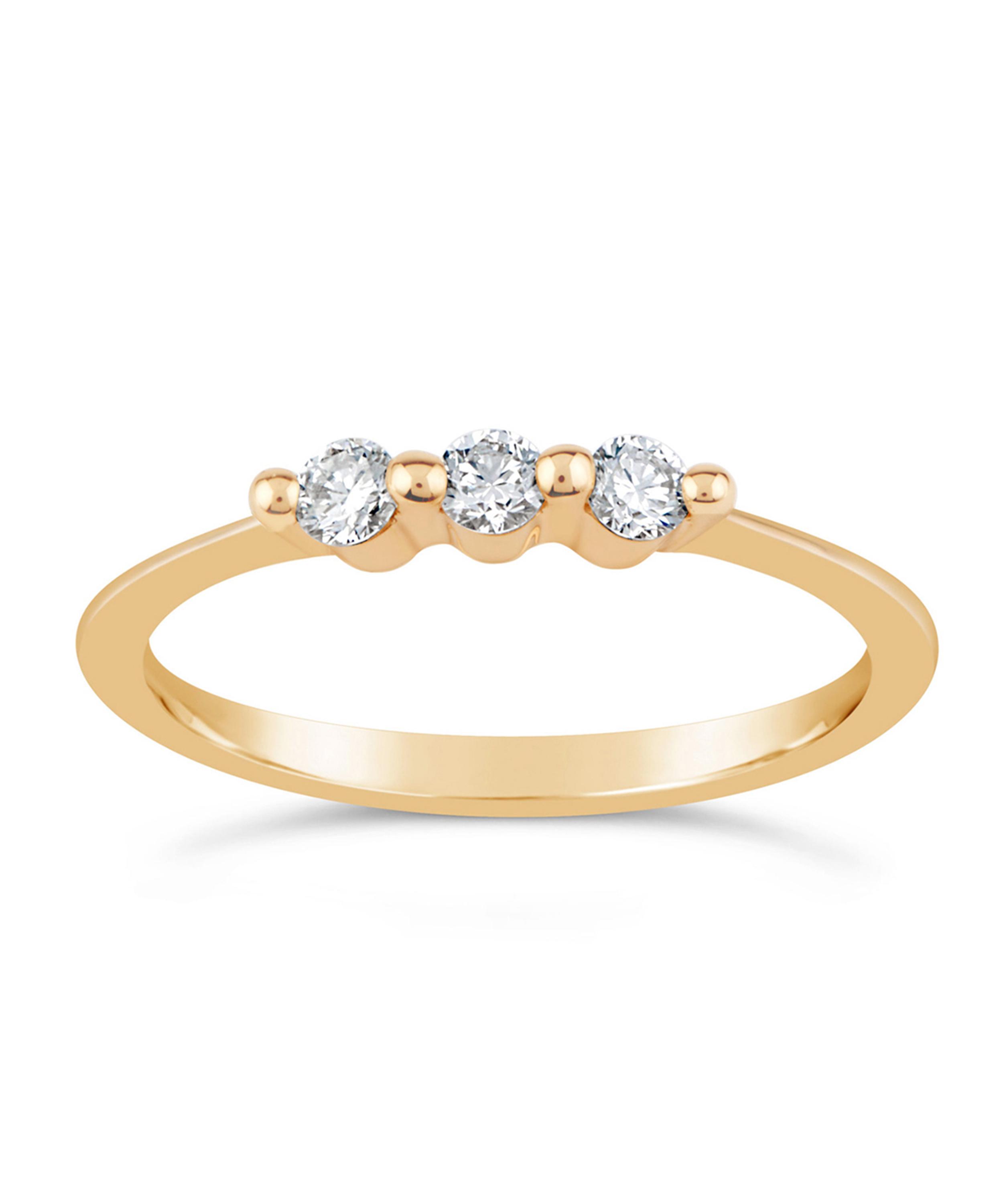 Dinny Hall - Gold Shuga Triple Diamond Ring image number 0