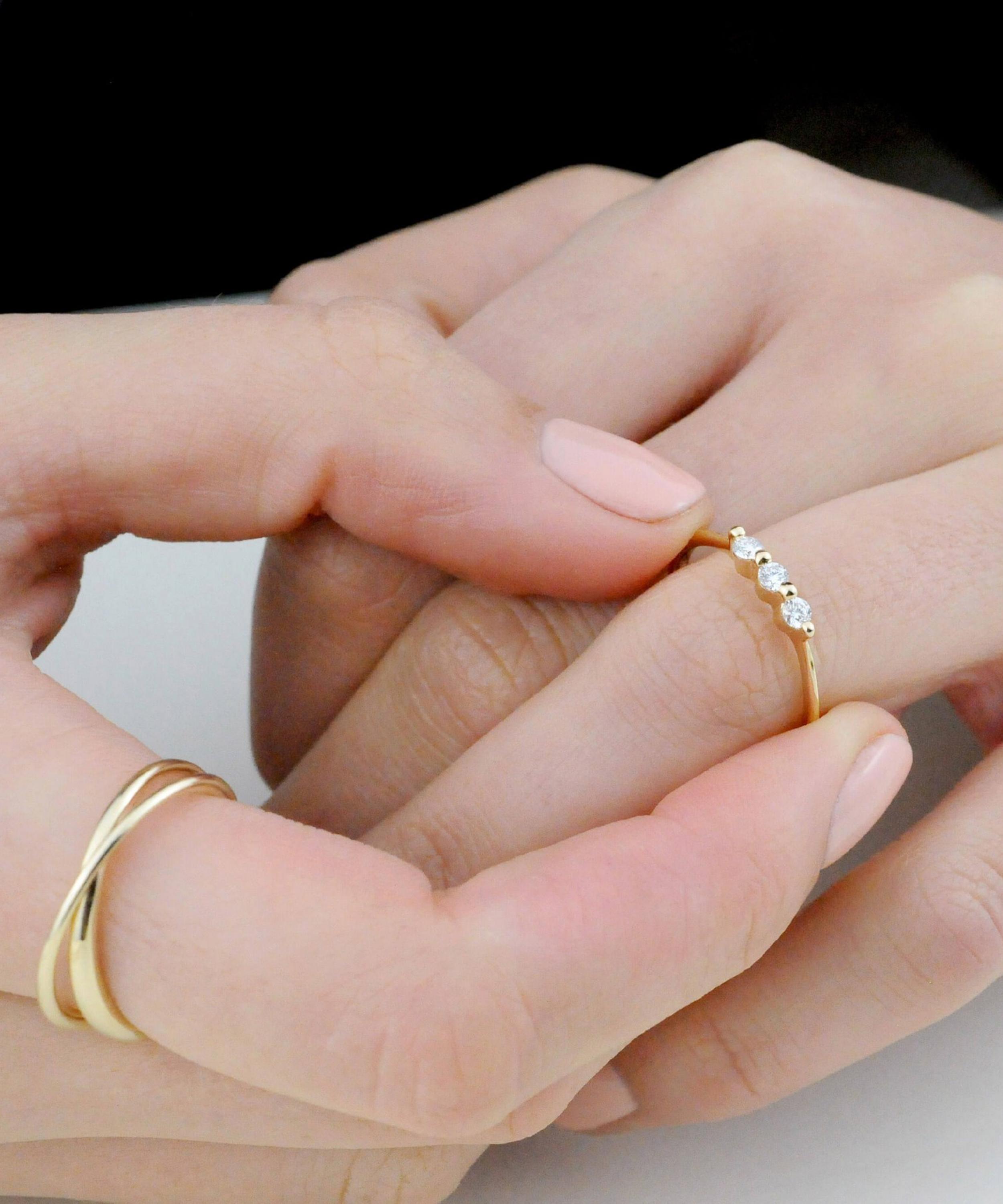 Dinny Hall - Gold Shuga Triple Diamond Ring image number 1