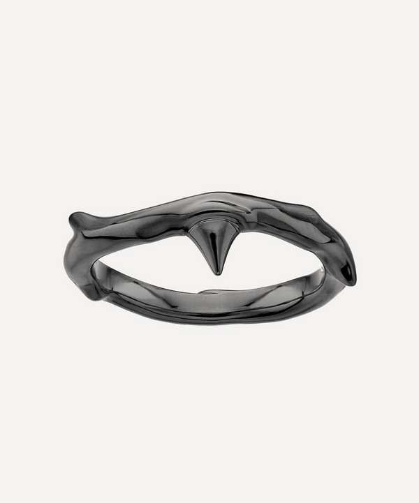 Shaun Leane - Rhodium-Plated Silver Rose Thorn Band Ring image number null