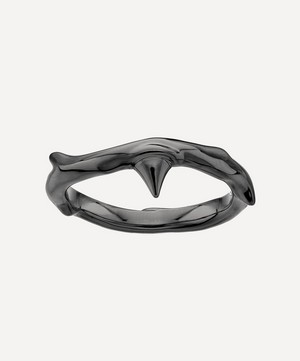Shaun Leane - Rhodium-Plated Silver Rose Thorn Band Ring image number 0