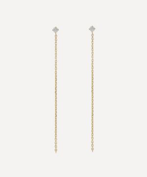 Satomi Kawakita - Gold Celestial White Diamond Chain Drop Earrings image number 0