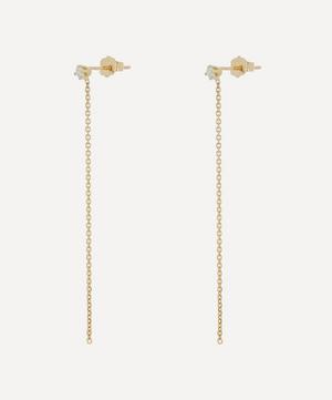 Satomi Kawakita - Gold Celestial White Diamond Chain Drop Earrings image number 2