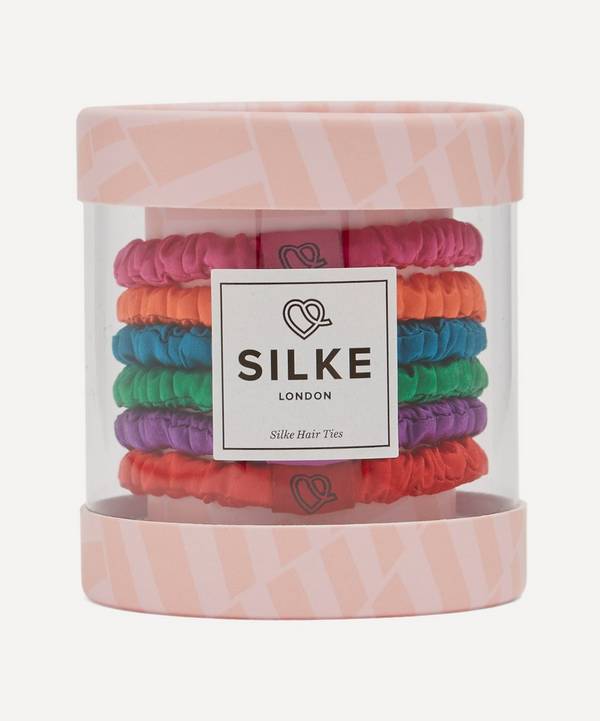 SILKE London - Frida Silk Hair Ties Pack of Six image number 0