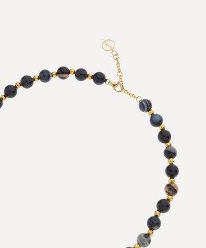 Anissa Kermiche - Gold-Plated Les Mains Onyx Agate Beaded Necklace image number 2
