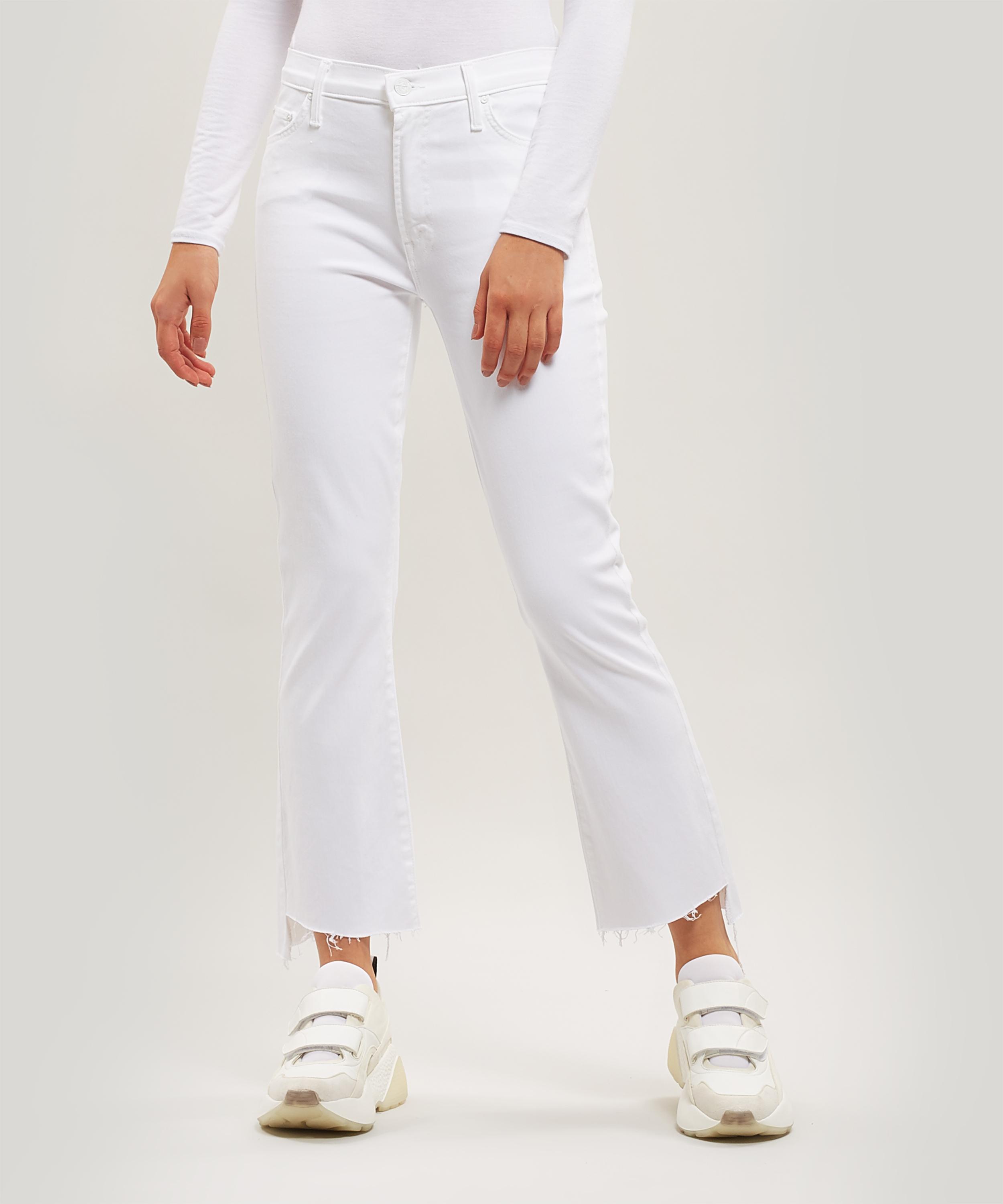 mother insider crop step fray white