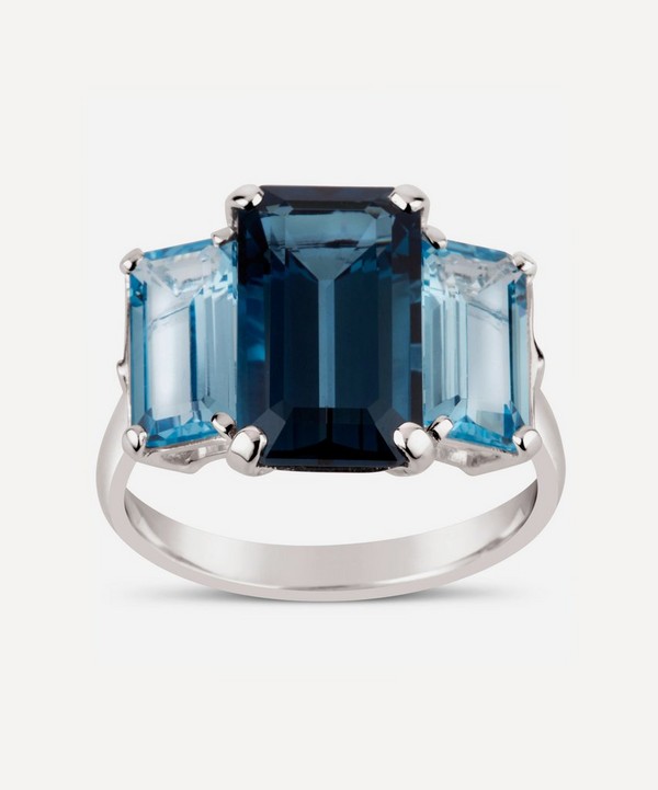 Dinny Hall - Silver Trinny Trilogy Blue Topaz Ring