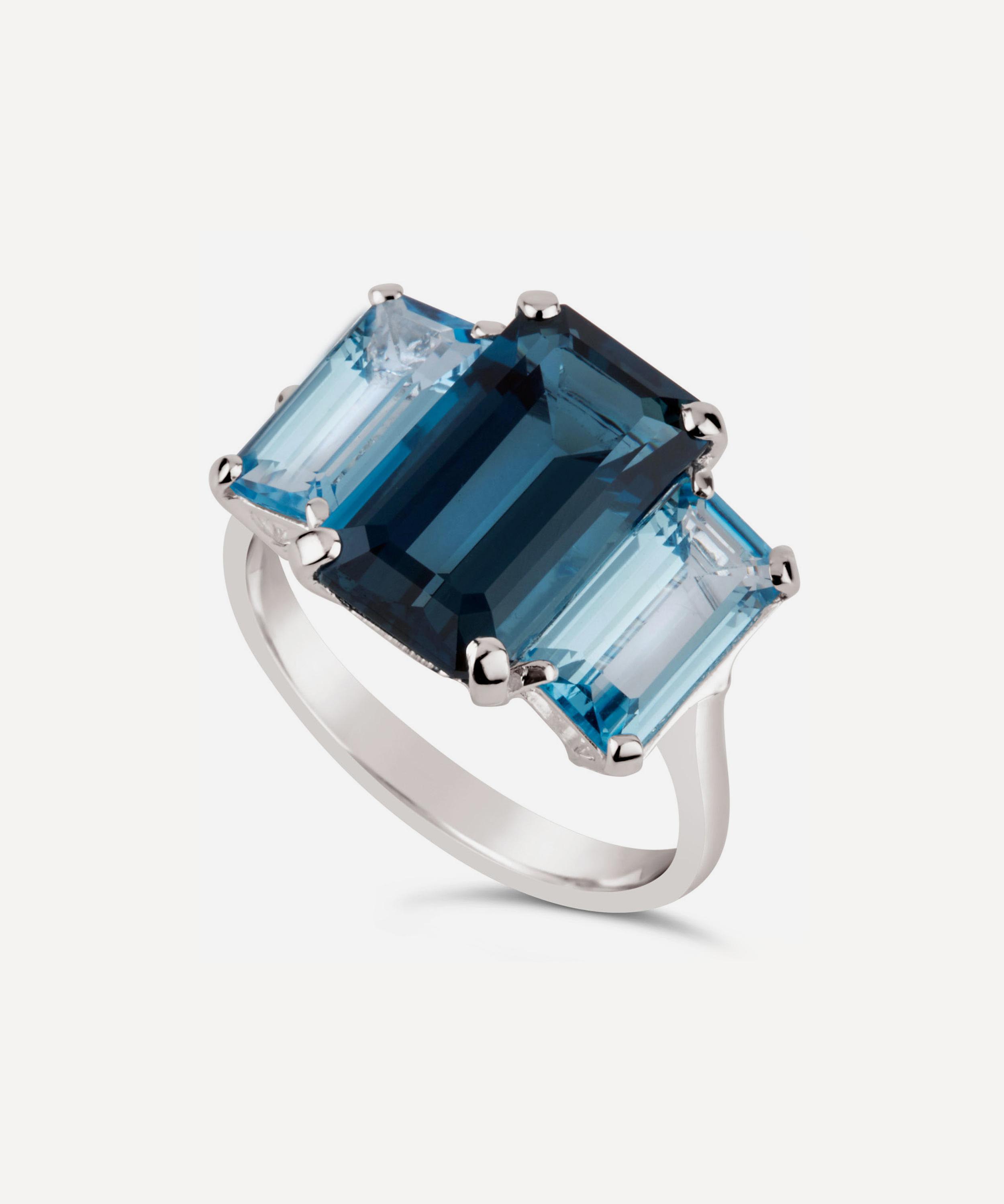 Dinny Hall - Silver Trinny Trilogy Blue Topaz Ring image number 2