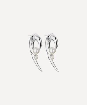 Shaun Leane - Silver Cherry Blossom Pearl Hook Earrings image number 0