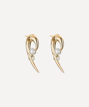 Shaun Leane - Gold Plated Vermeil Silver Cherry Blossom Pearl Hook Earrings image number 0
