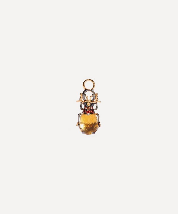 Annoushka - 18ct Gold Mythology Citrine Beetle Single Earring Drop image number null