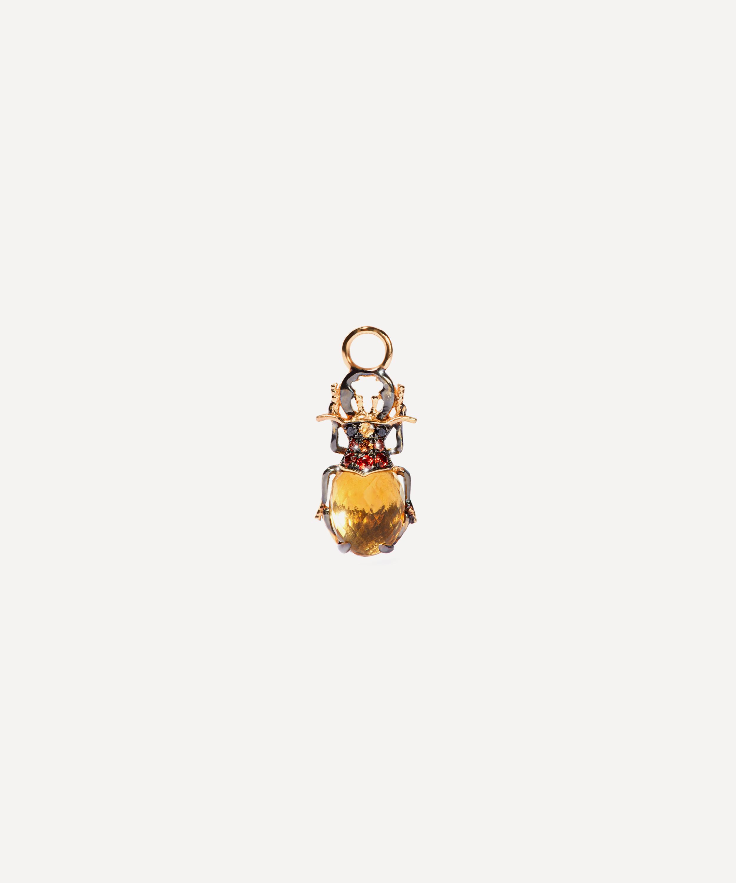 Annoushka - 18ct Gold Mythology Citrine Beetle Single Earring Drop image number 0