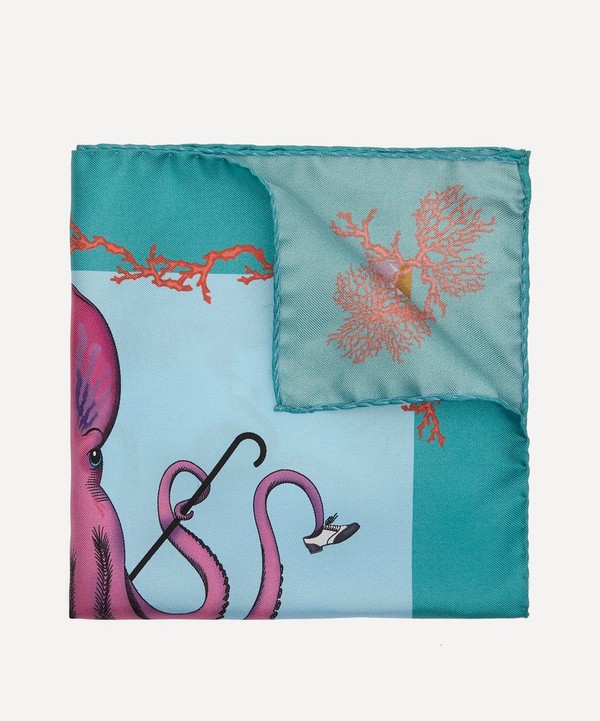 Simon Carter - Octopus Print Pocket Square image number null