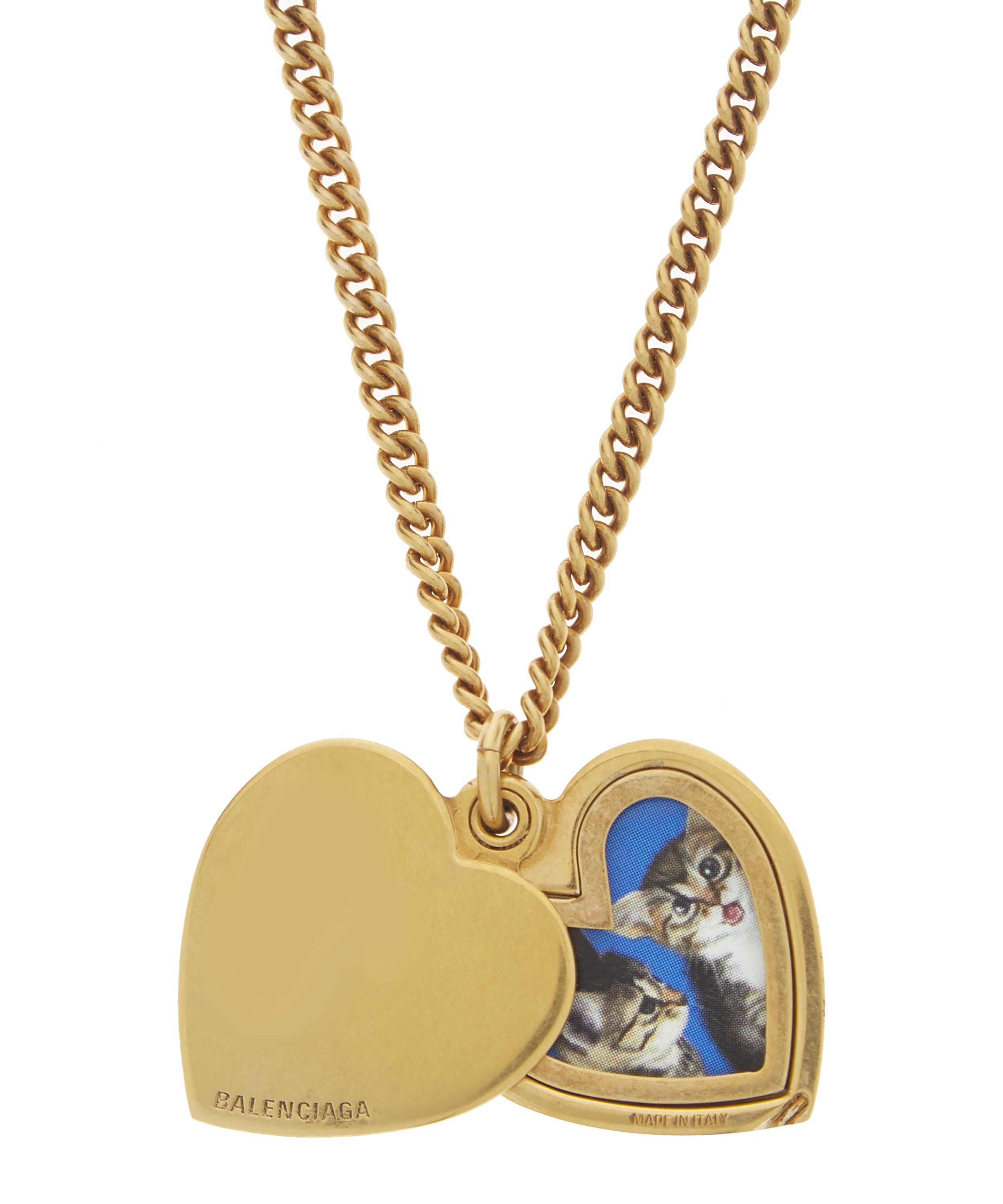 balenciaga gold heart necklace