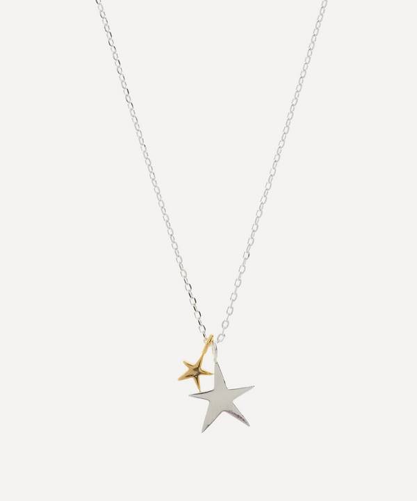 Estella Bartlett - Silver-Plated Double Star Pendant Necklace