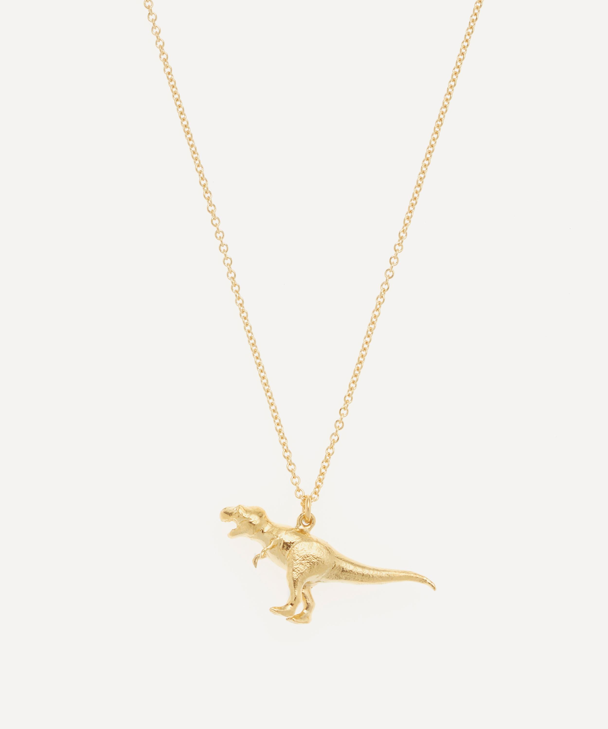 Alex Monroe - Gold-Plated Tyrannosaurus Rex Pendant Necklace image number 0