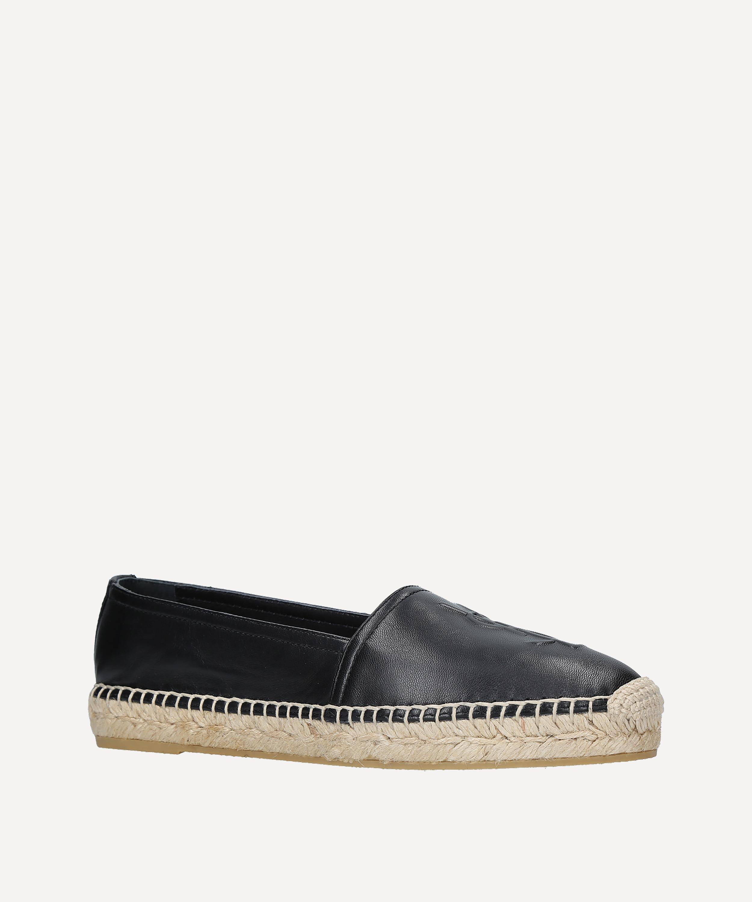 Saint Laurent - Logo-Embossed Leather Espadrilles image number 0