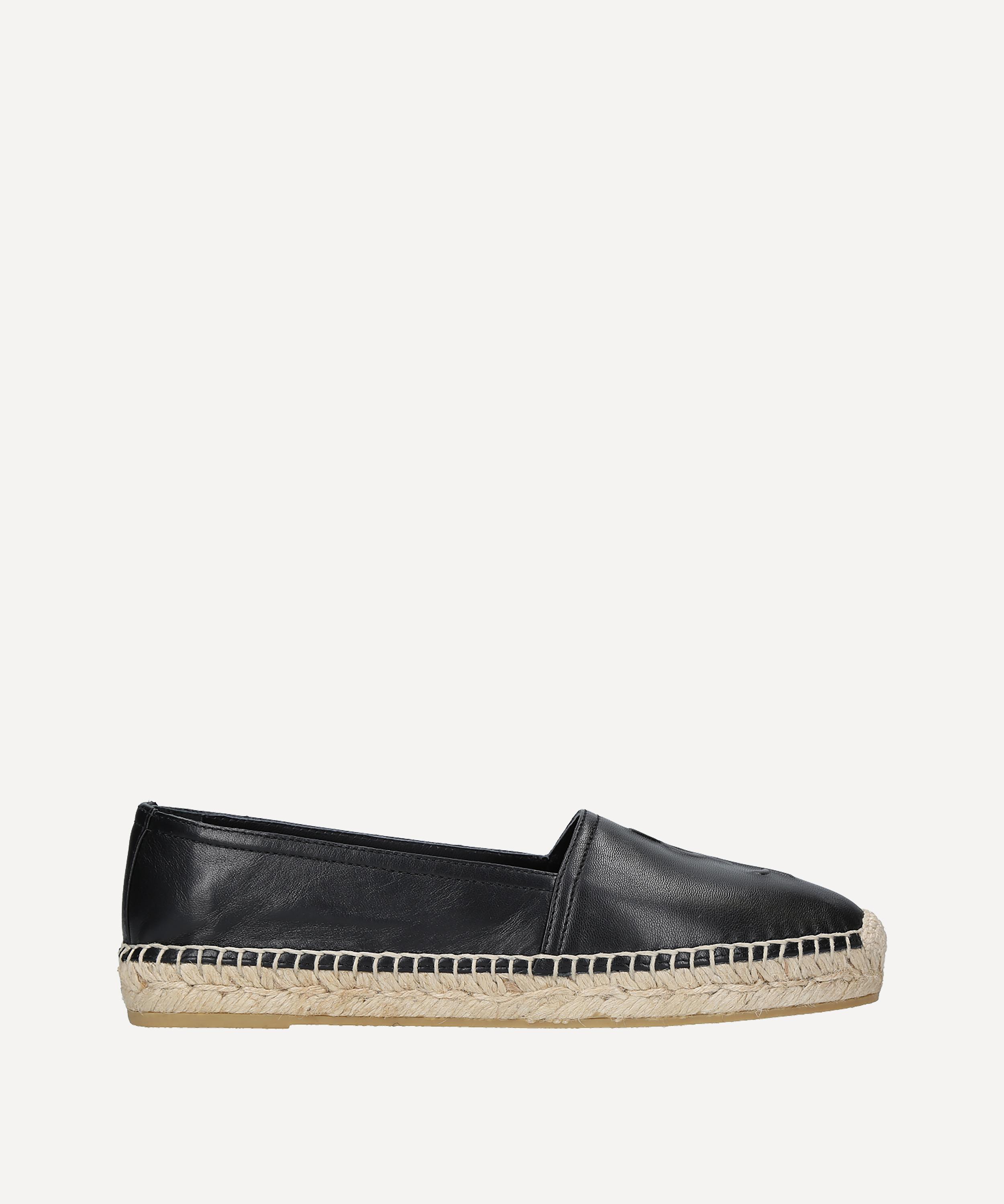 Saint Laurent - Logo-Embossed Leather Espadrilles image number 3