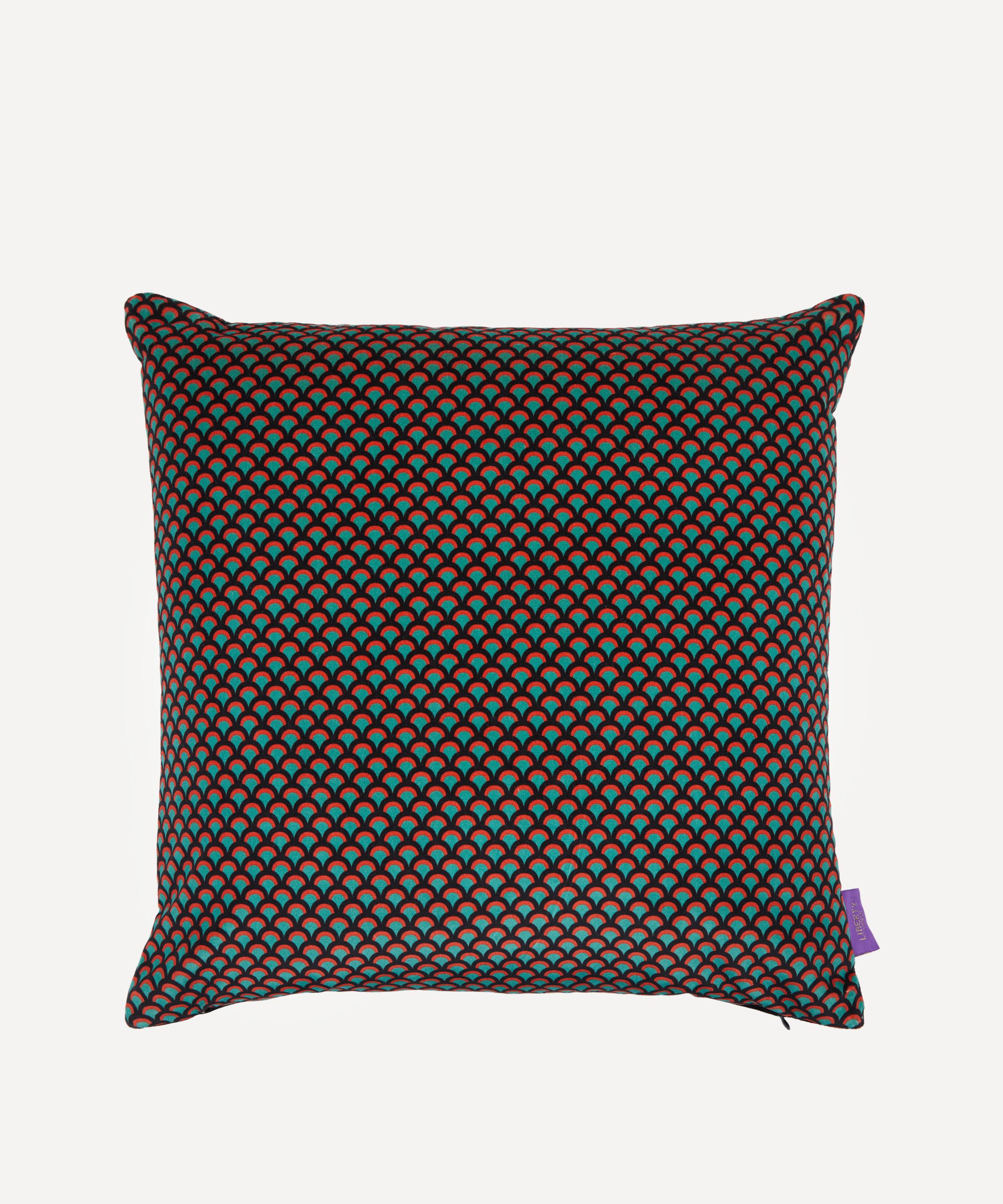 Liberty - Peacock Garden Square Velvet Cushion image number 1