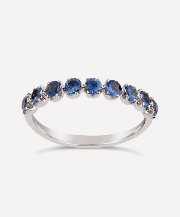 Dinny Hall - White Gold Elyhara Blue Sapphire Half Eternity Ring image number null