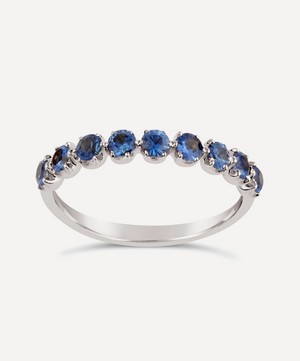 Dinny Hall - White Gold Elyhara Blue Sapphire Half Eternity Ring image number 0