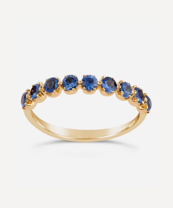 Dinny Hall - Gold Elyhara Blue Sapphire Half Eternity Ring image number null