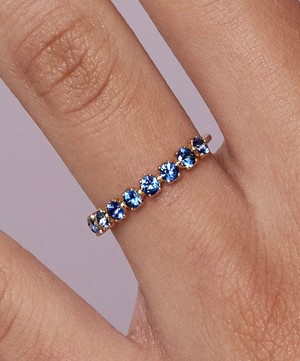 Dinny Hall - Gold Elyhara Blue Sapphire Half Eternity Ring image number 4