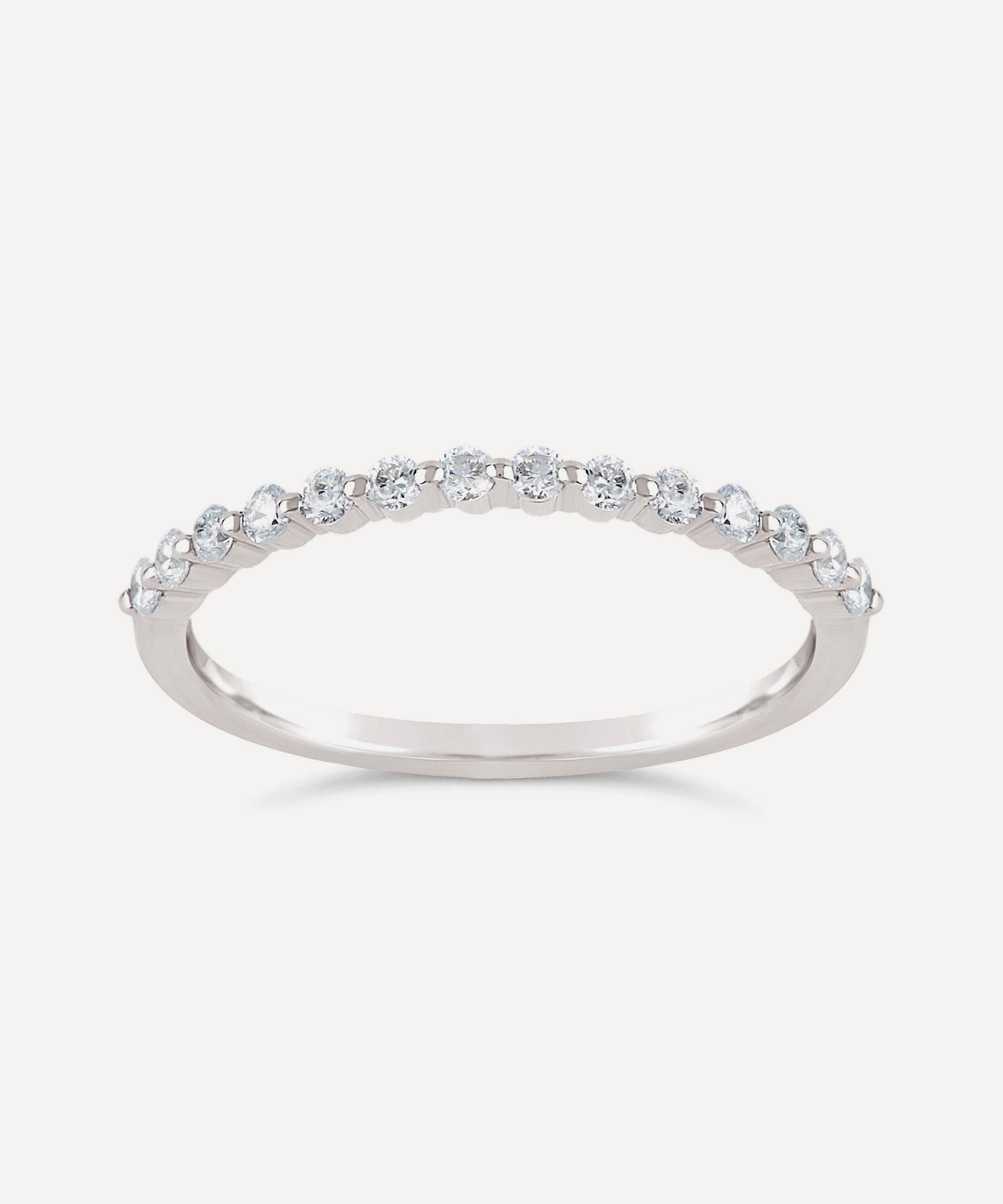 Dinny Hall - White Gold Sweet Pea Diamond Half Eternity Ring image number 0