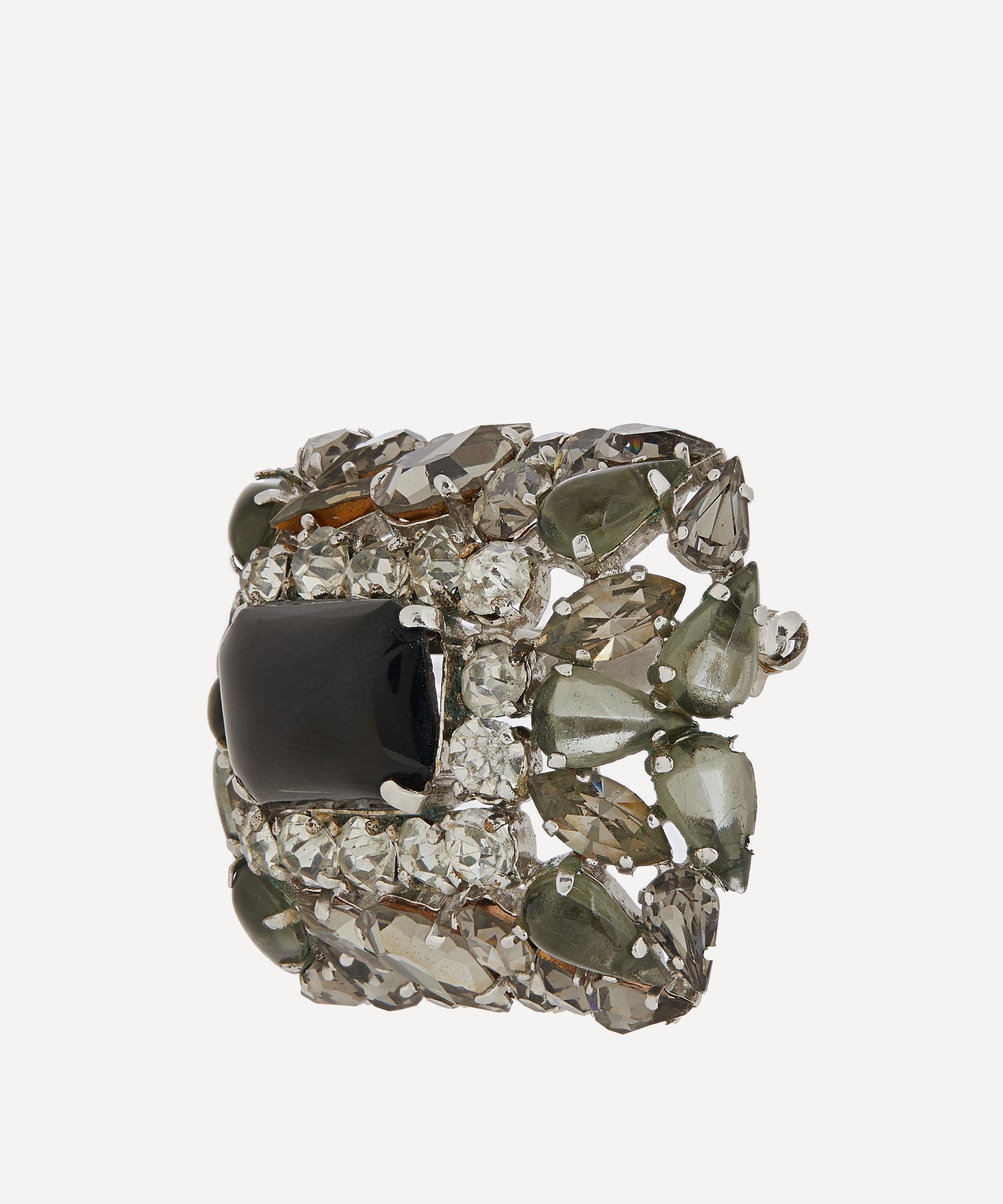 Designer Vintage - 1960s Christian Dior White Metal Faux Gemstone Brooch image number 1
