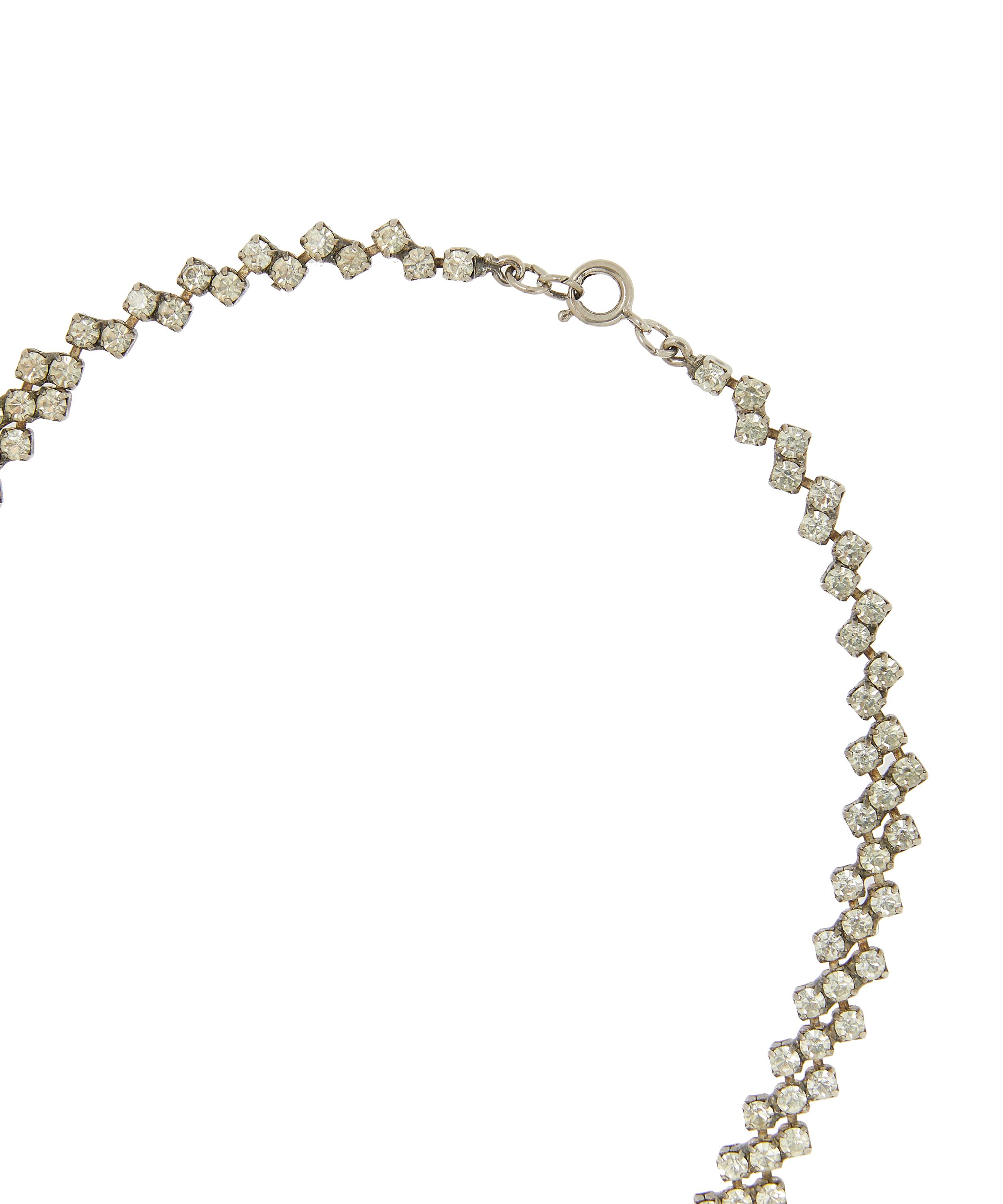 Designer Vintage - 1950s White Metal Faux Diamond Necklace image number 3