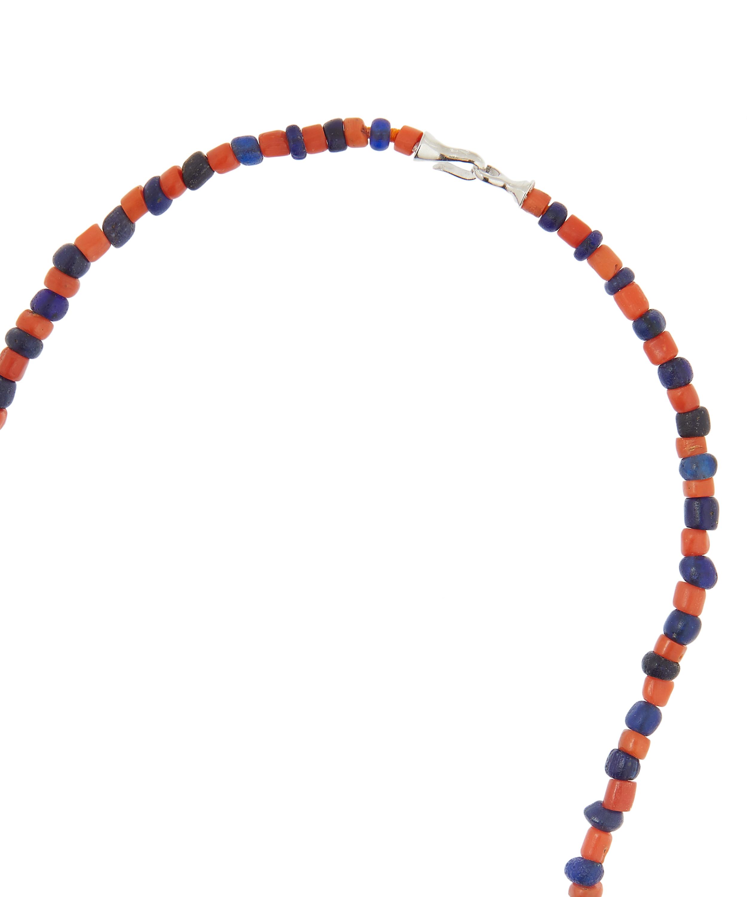 Designer Vintage - 1990s Roman Glass and Coral Beaded Necklace image number 3