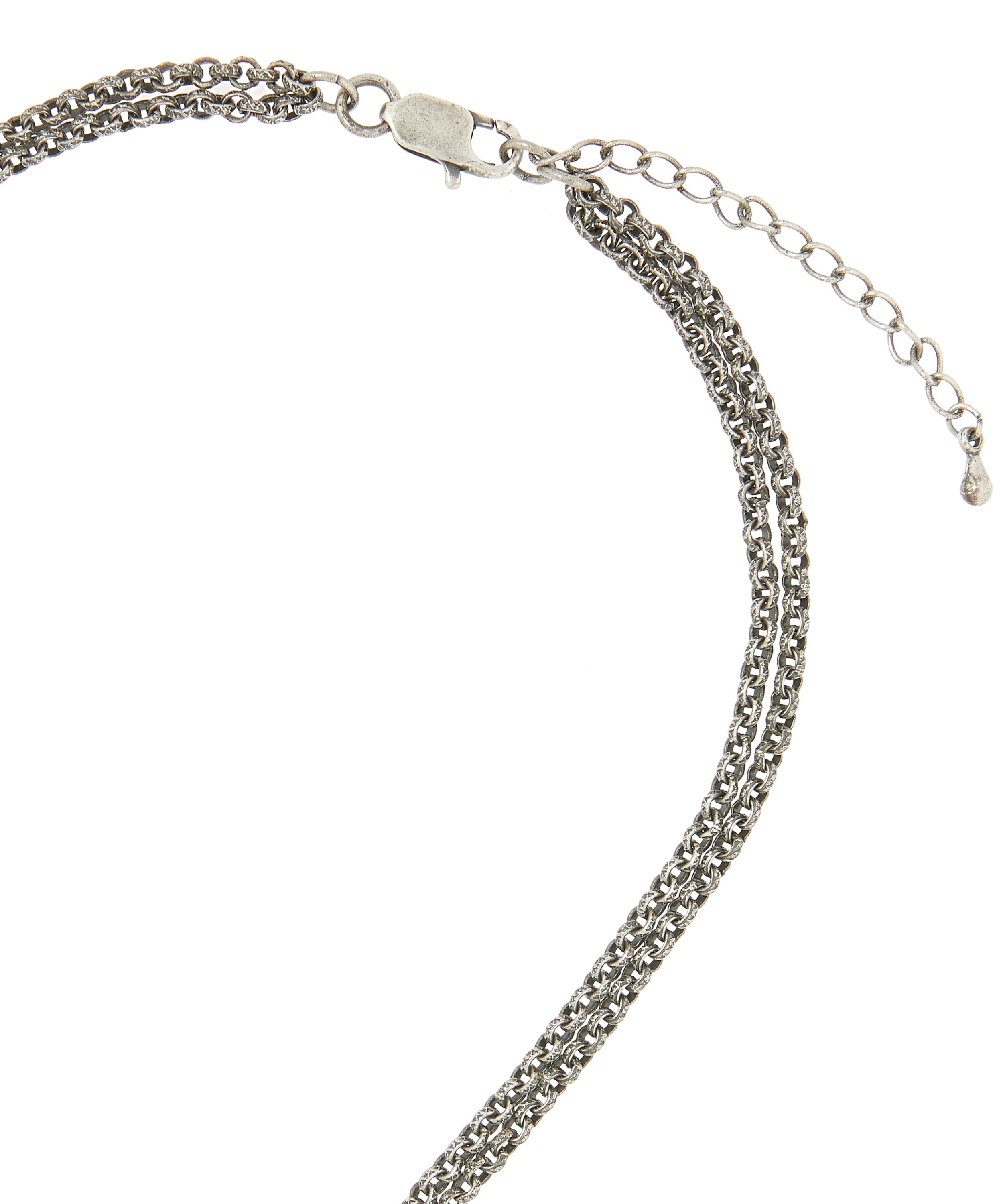 Designer Vintage - Turn of the Century Claire Garnett White Metal Faux Diamond Pendant Necklace image number 3