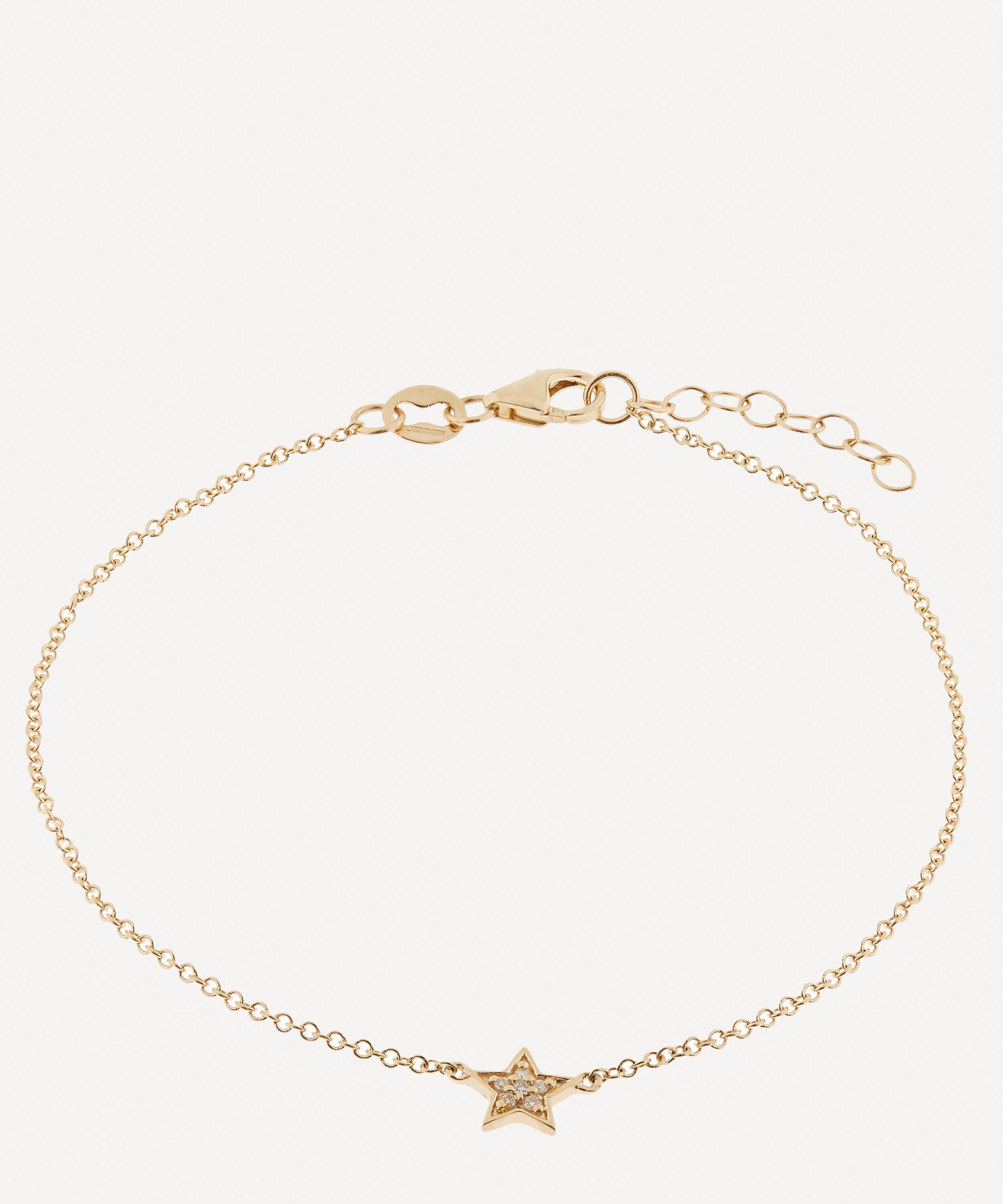 Andrea Fohrman - Gold Mini White Diamond Star Bracelet